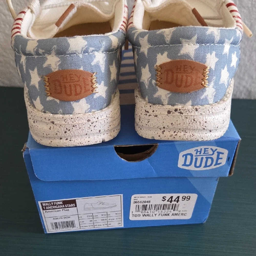 Hey Dude Kids Americana Slip-On Moccasins in Red, White & Blue